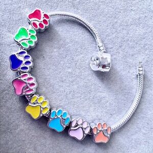 Rainbow Puppy Paw Charm BUNDLE fits PANDORA